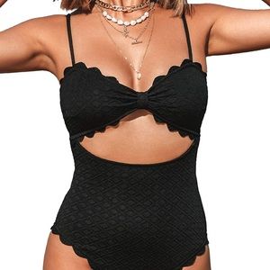 Cupshe One Piece Cutout Scallop Swimsuit - NWT